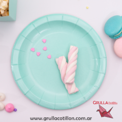PLATO REDONDO VERDE PASTEL x8