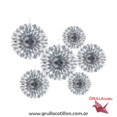 GUIRNALDA ABANICO PLATEADO x 6 unidades
