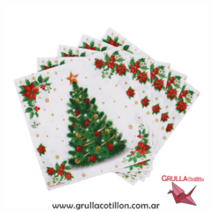 SERVILLETA ESTAMPADA ARBOLITO Y FLORES x 20 unidades