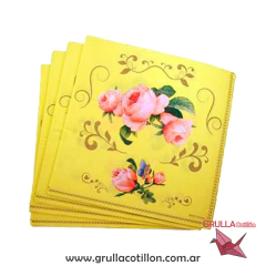 SERVILLETA FLORES ROSA x20