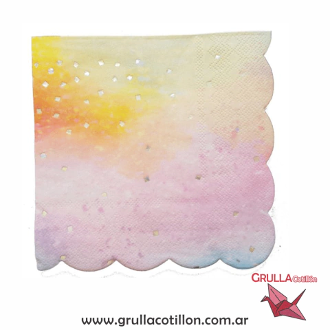 SERVILLETA PASTEL DEGRADE x 12 unidades