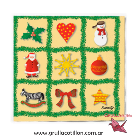 SERVILLETAS NAVIDEÑAS DELUX TA-TE-TI x20