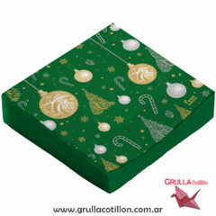SERVILLETA NAVIDAD PREMIUM VERDE x20