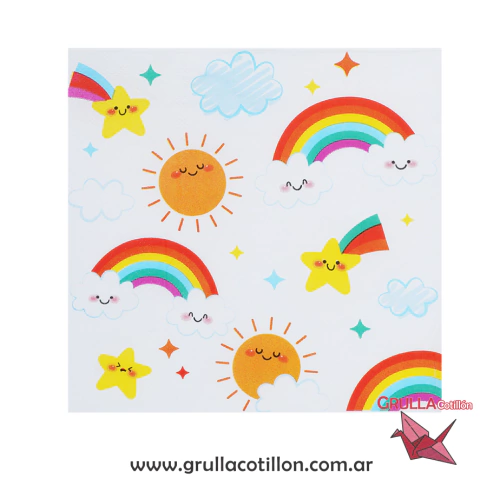 SERVILLETA NUBE Y ARCOIRIS x12