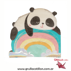 SERVILLETA PANDA Y ARCOIRIS x 12 unidades