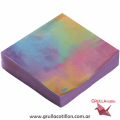 SERVILLETA ESTAMPADA PASTEL MULTICOLOR x20