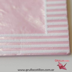 SERVILLETA ROSA PERLADO X 12
