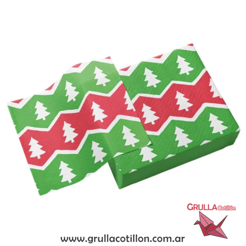 SERVILLETAS NAVIDEÑAS ARBOLITO ZIG ZAG x20 - comprar online