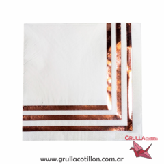 SERVILLETA BORDES ROSE GOLD x12