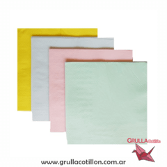 SERVILLETA COLOR PASTEL SURTIDAS x 20 unidades