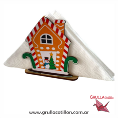 SERVILLETERO NAVIDAD CASITA JENGIBRE - comprar online