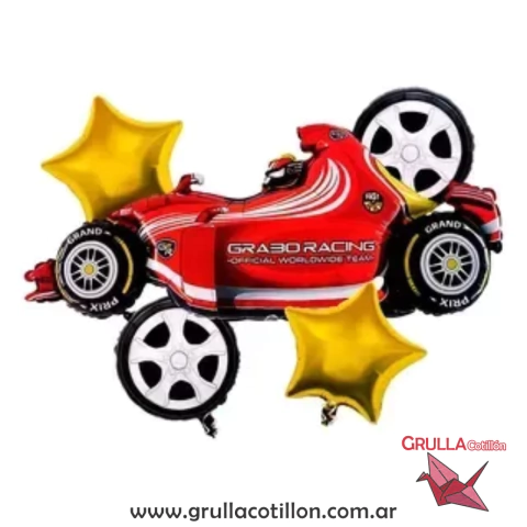 SET 5 GLOBOS AUTO F1 ROJO