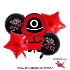 SET 5 GLOBOS JUEGO DEL CALAMAR - comprar online