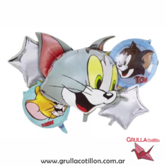 SET 5 GLOBOS TOM Y JERRY (CABEZA GATO)