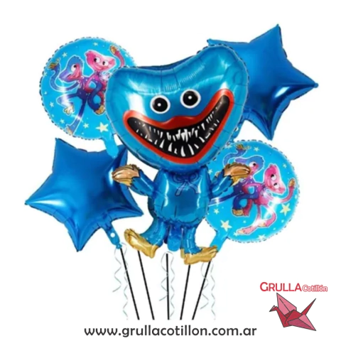 SET 5 GLOBOS HUGGY WUGGY AZUL