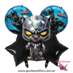 SET 5 GLOBOS PANTERA NEGRA