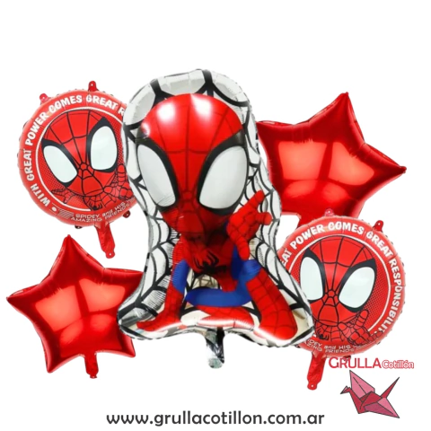 SET 5 GLOBOS SPIDEY