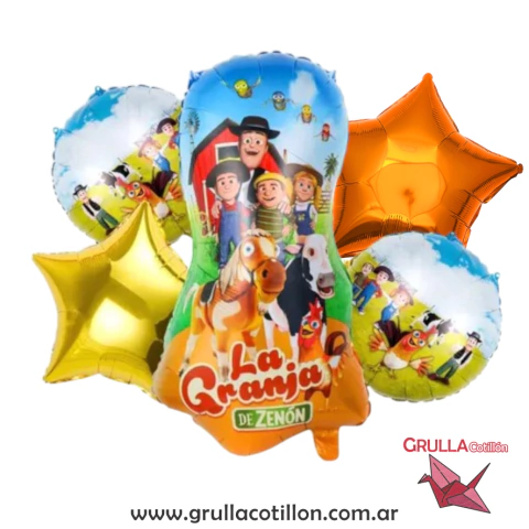 SET 5 GLOBOS LA GRANJA DE ZENON - JUNTOS - comprar online