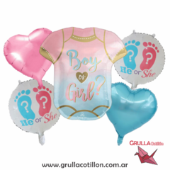 SET 5 GLOBOS BOY OR GIRL - comprar online