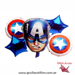 SET 5 GLOBOS CAPITAN AMERICA - CABEZA