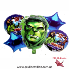 SET 5 GLOBOS HULK - CABEZA