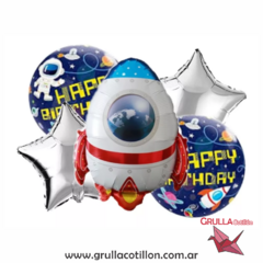 SET 5 GLOBOS NAVE ESPACIAL