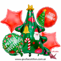 SET 5 GLOBOS NAVIDAD - ARBOLITO