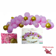 SET ARCO ORGANICO - ROSA (45 GLOBOS + CINTA) - comprar online