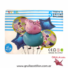 SET 5 GLOBOS PEPPA PIG - PADRE