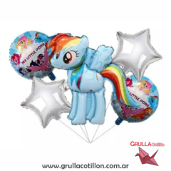SET 5 GLOBOS PONY CELESTE