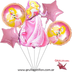 SET 5 GLOBOS PRINCESA AURORA