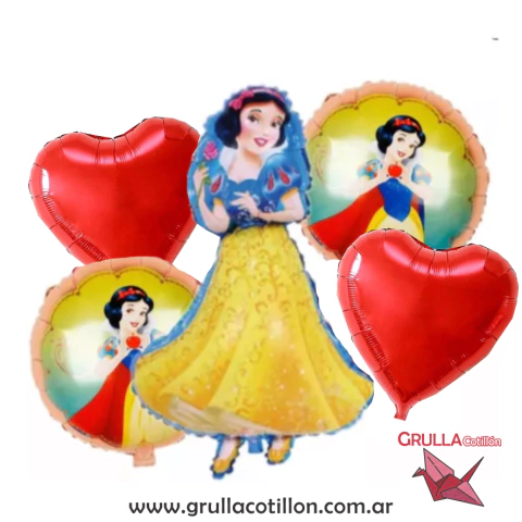 SET 5 GLOBOS PRINCESA BLANCANIEVES