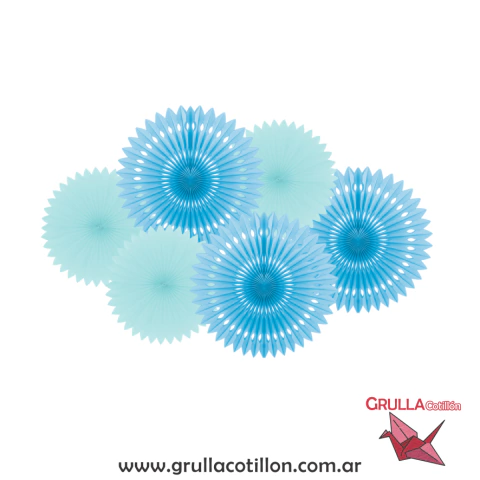 KIT GUIRNALDAS 6 ABANICOS CELESTE