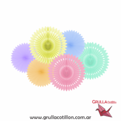 KIT GUIRNALDAS 6 ABANICOS COLORES PASTEL