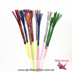SORBETES APLIQUE FLECOS METALIZADA x12 - Grulla Mayorista