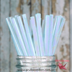 SORBETES IRIDISCENTES BLANCO x 12 unidades