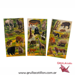 PLANCHITA DE STICKERS - ANIMALES SELVA