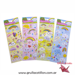 PLANCHITA DE STICKERS - ARCO IRIS