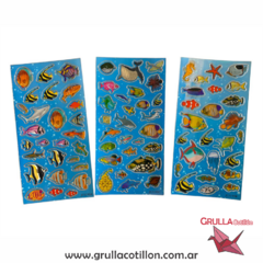 PLANCHITA DE STICKERS - FONDO DEL MAR