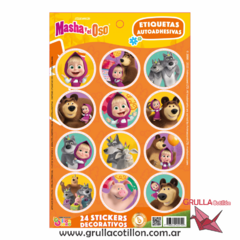 STICKER MASHA Y EL OSO x24