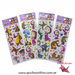 PLANCHITA DE STICKERS - MASHA Y EL OSO