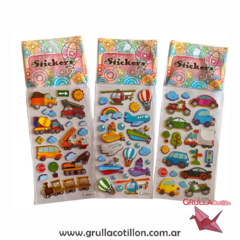 PLANCHITA DE STICKERS - MEDIOS DE TRANSPORTE en internet