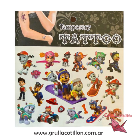 TATUAJE TEMPORAL - PAW PATROL