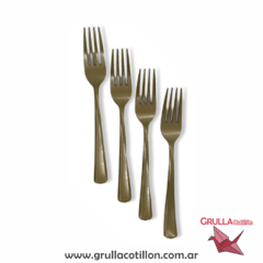 TENEDORES PREMIUM DORADOS x10