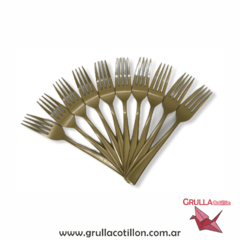TENEDORES PREMIUM DORADOS x10 - comprar online