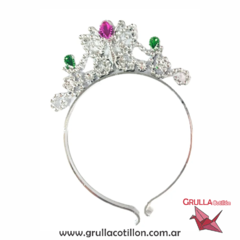 VINCHA CORONA PRINCESA PLATICO PLATEADA