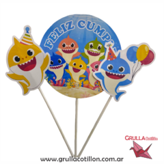 CAKE TOPPER x3 - BABY SHARK - comprar online