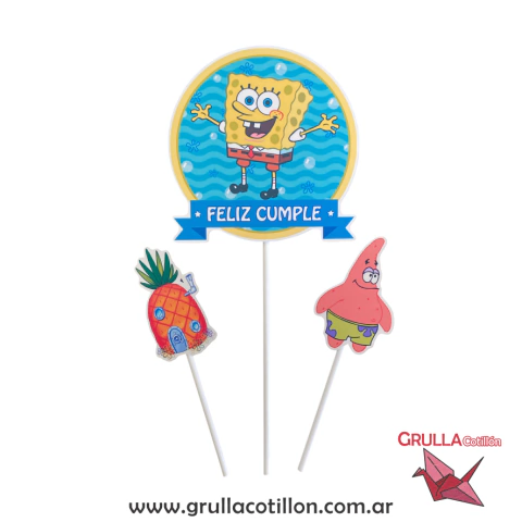 CAKE TOPPER x3 - BOB ESPONJA - comprar online