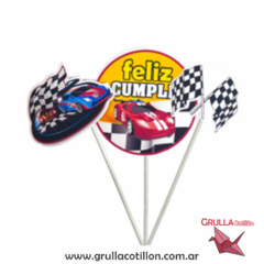 CAKE TOPPER x3 - CARRERA AUTOS