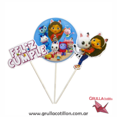 CAKE TOPPER x3 - LA CASA DE MUÑECAS DE GABBY